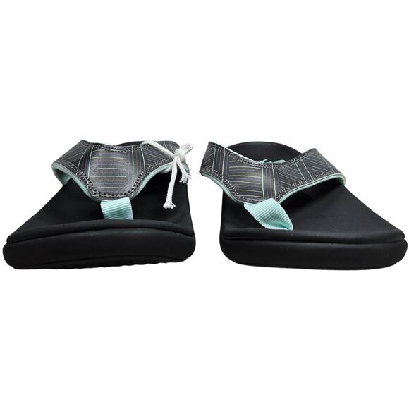 Revitalign Women's Yumi Summer Stripe Flip-Flop in Black 12 NWT - Picture 2 of 9